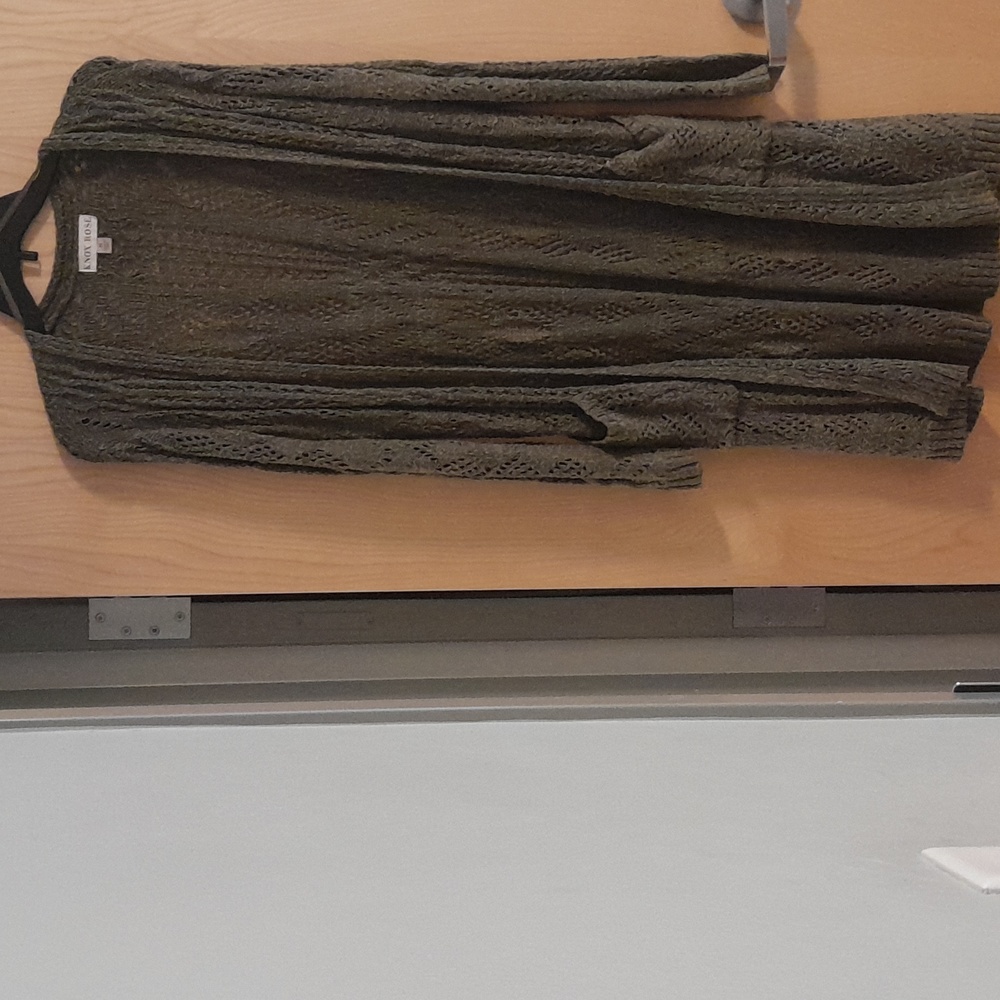 Olive green long sweater.